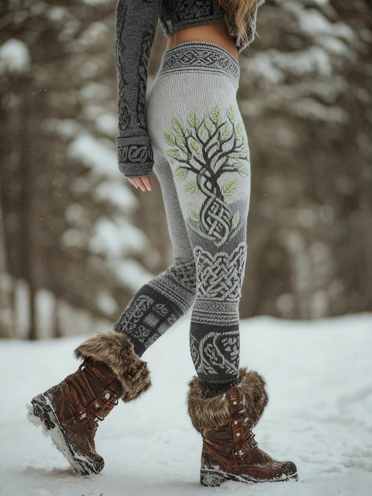 Viking Árbol de la vida de las mujeres Patrón Cozy Leggings