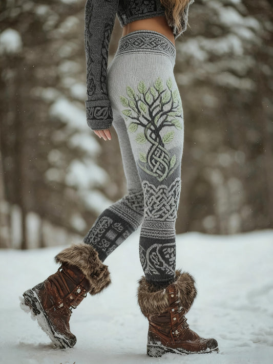 Viking Árbol de la vida de las mujeres Patrón Cozy Leggings