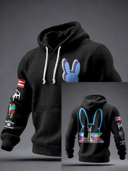 Unisex Bunny Football Music Lover Sudadera con capucha