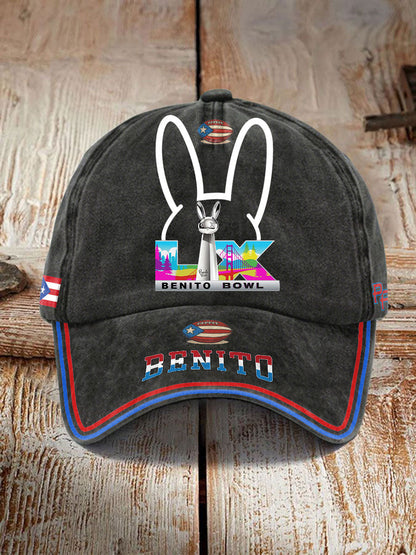 Unisex Conejito Fútbol Música Lover Impreso Sombrero