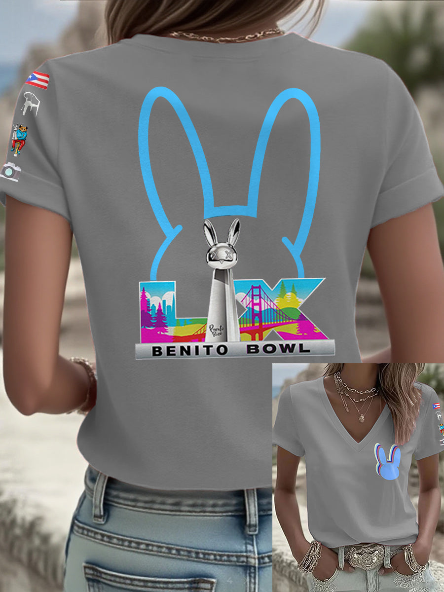 Camiseta Mujer Bunny Music Football Lover Printed