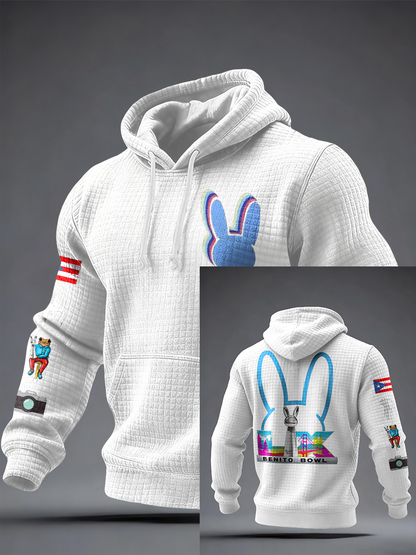 Unisex Bunny Football Music Lover Sudadera con capucha