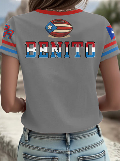 Camiseta Mujer Bunny Football Music Lover Impreso