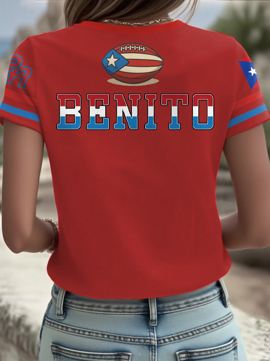 Camiseta Mujer Bunny Football Music Lover Impreso