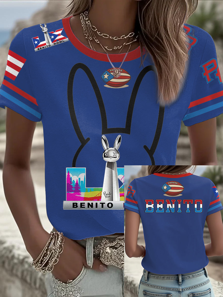 Camiseta Mujer Bunny Football Music Lover Impreso
