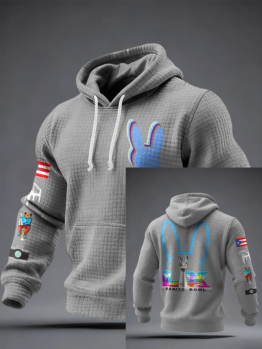 Unisex Bunny Football Music Lover Sudadera con capucha