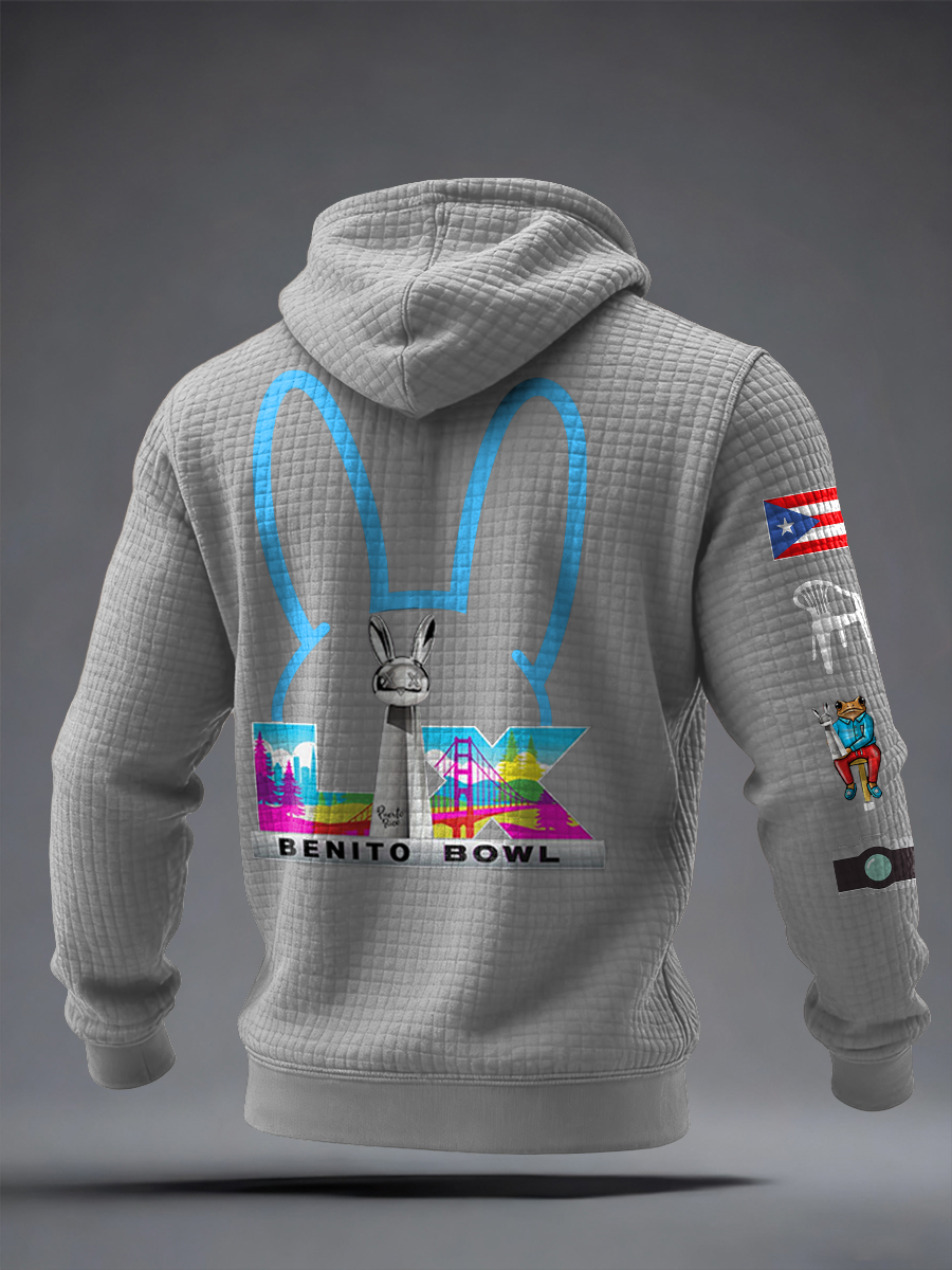 Unisex Bunny Football Music Lover Sudadera con capucha