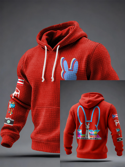 Unisex Bunny Football Music Lover Sudadera con capucha