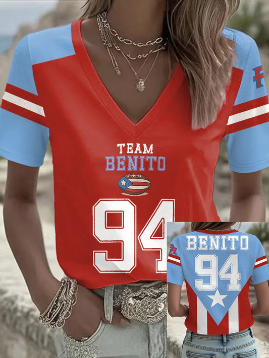 Camiseta Mujer Bunny Football Music Lover Impreso