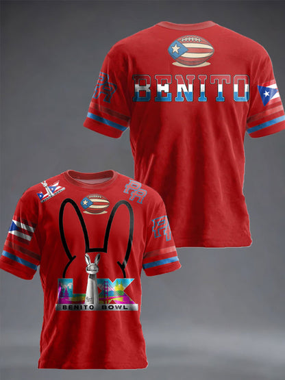 Unisex conejito fútbol música amante impreso camiseta