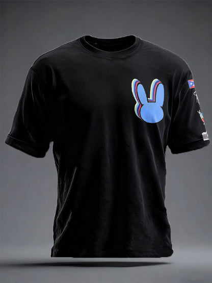 Unisex Bunny Music Football Lover Camiseta estampada