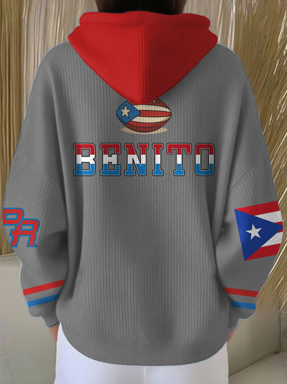 Mujer Bunny Football Music Lover Impreso Hoodie