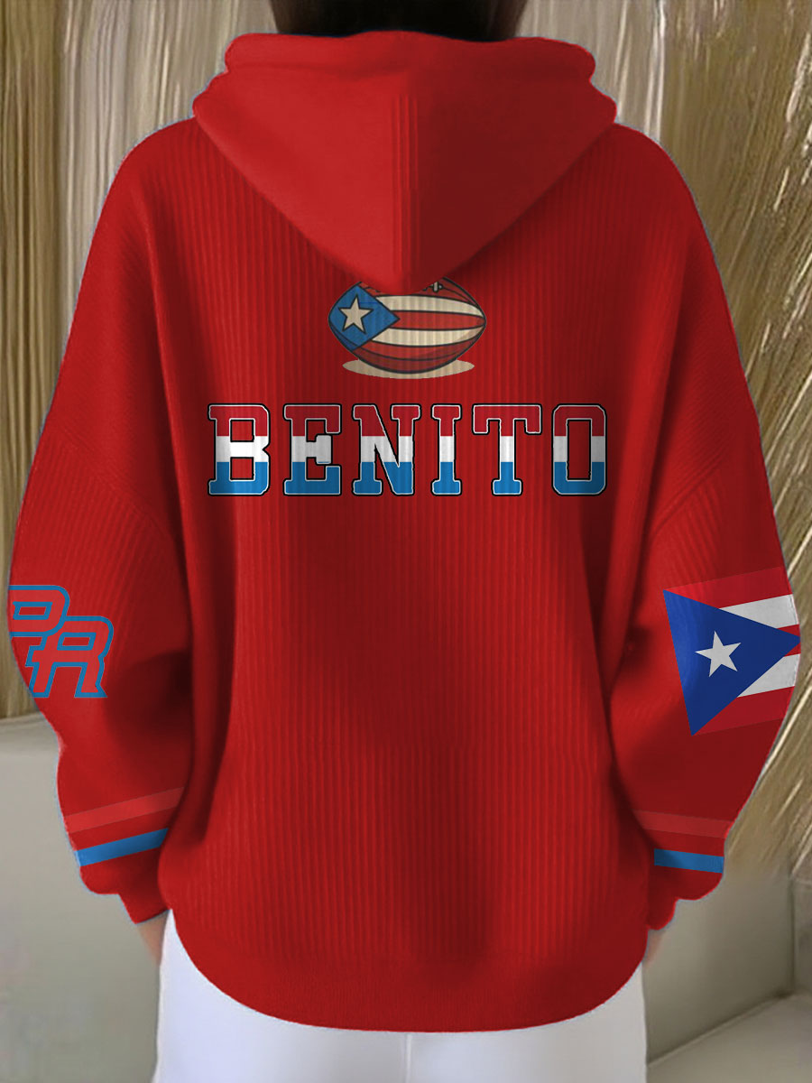 Mujer Bunny Football Music Lover Impreso Hoodie