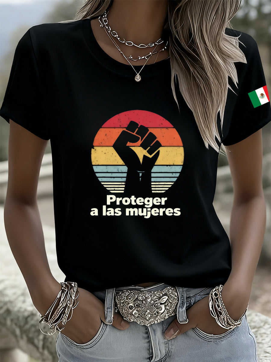 Camiseta casual para mujer "Protect Women"