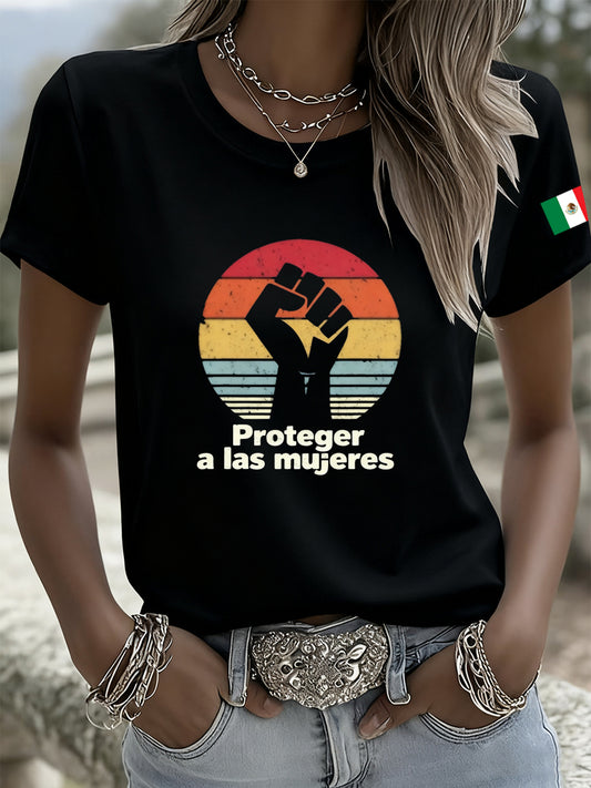 Camiseta casual para mujer "Protect Women"