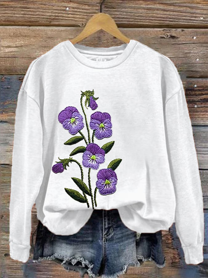 Sudadera de apoyo de la conciencia de Alzheimer de la flor púrpura de las mujeres