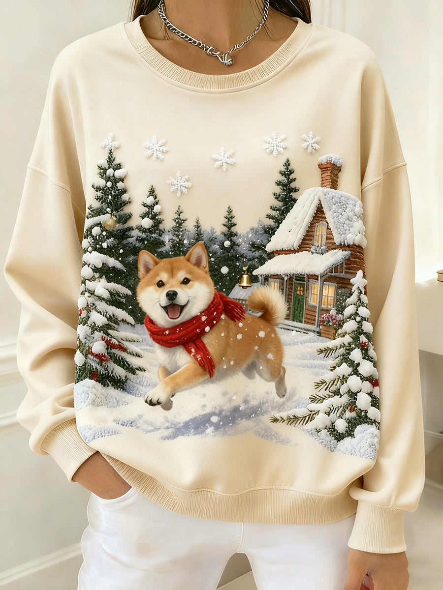 Top cómodo estampado de arte animal retro para mujer