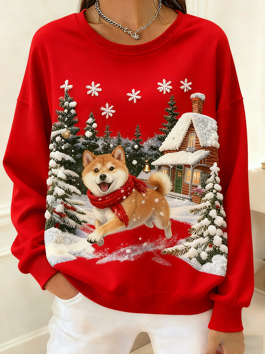 Top cómodo estampado de arte animal retro para mujer