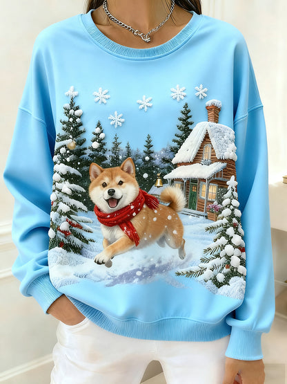 Top cómodo estampado de arte animal retro para mujer