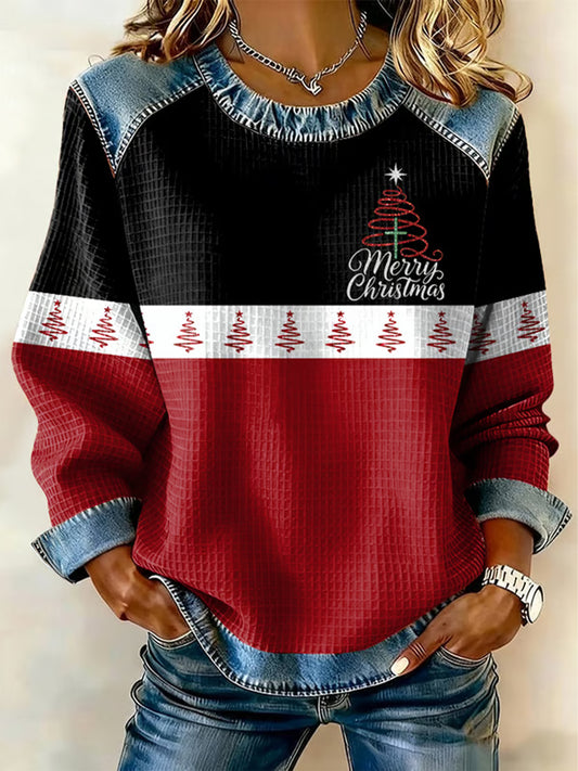 Sudadera con estampado de Navidad para mujer
