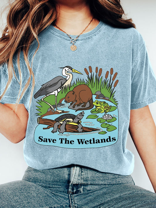 Camiseta con estampado Save The Wetlands para mujer
