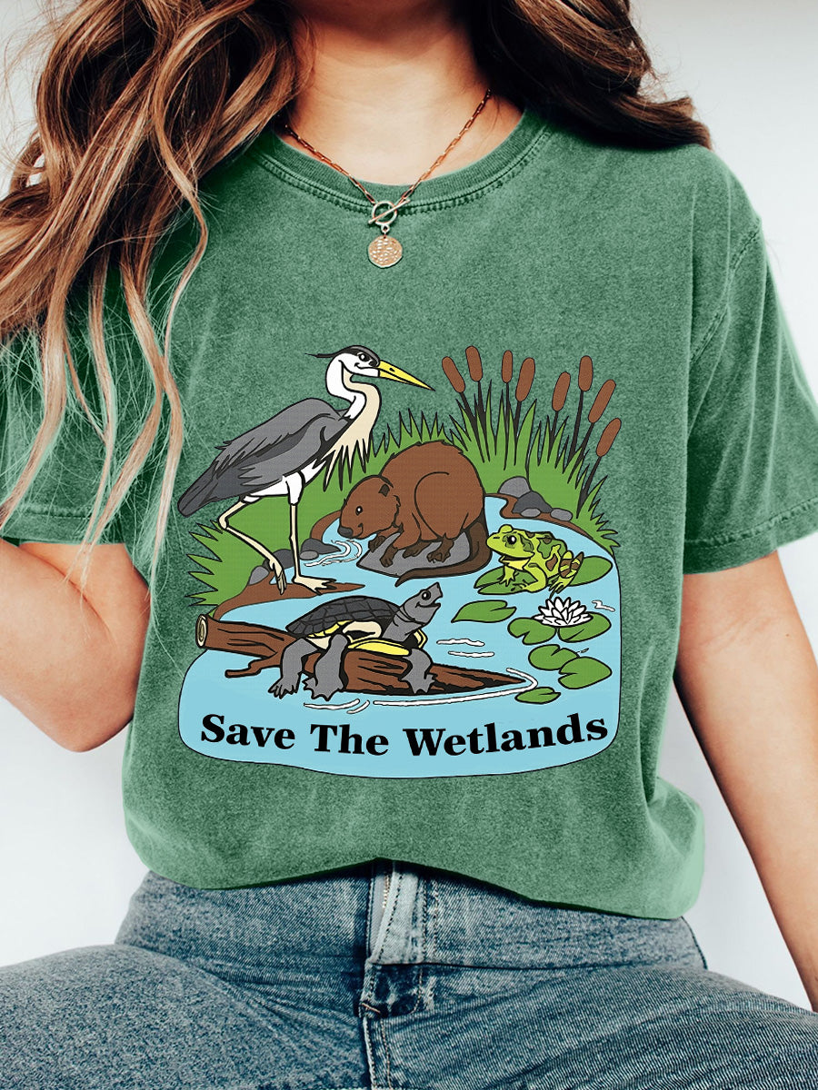 Camiseta con estampado Save The Wetlands para mujer