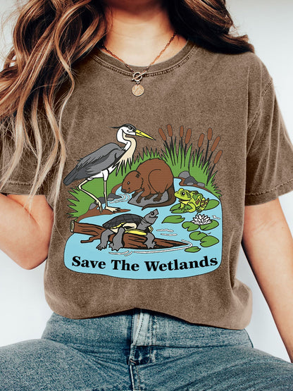 Camiseta con estampado Save The Wetlands para mujer