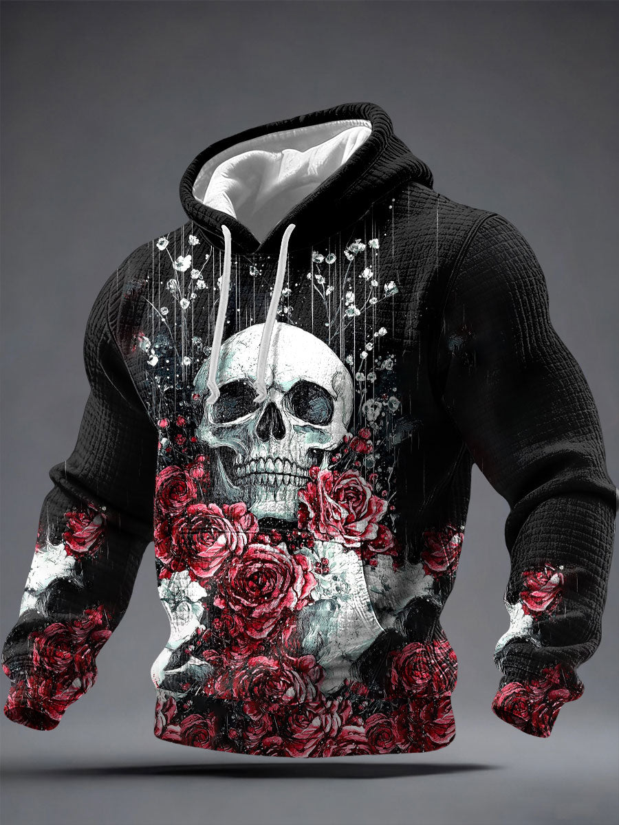 Cráneo gótico de los hombres Impreso Hoodie