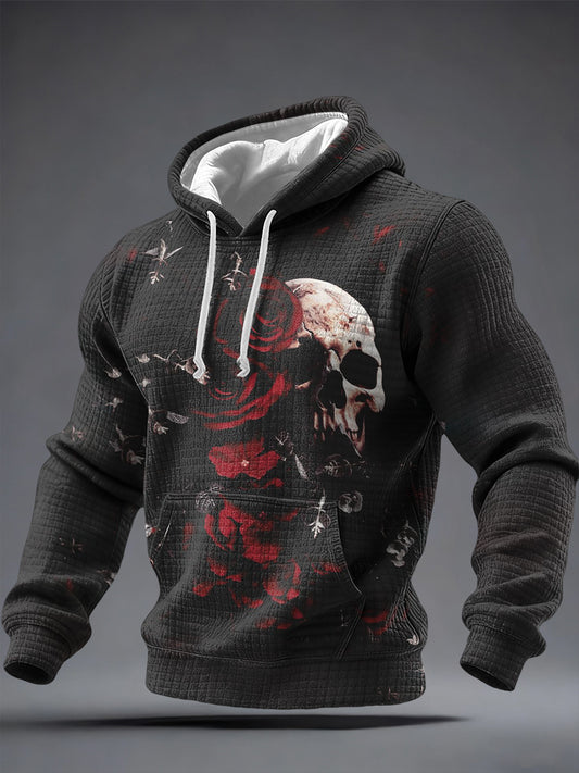 Cráneo gótico de los hombres Impreso Hoodie