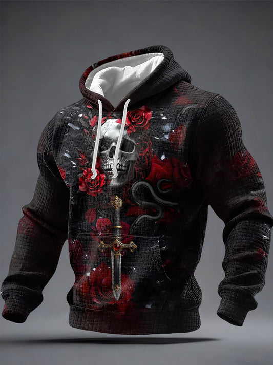 Cráneo gótico de los hombres Impreso Hoodie