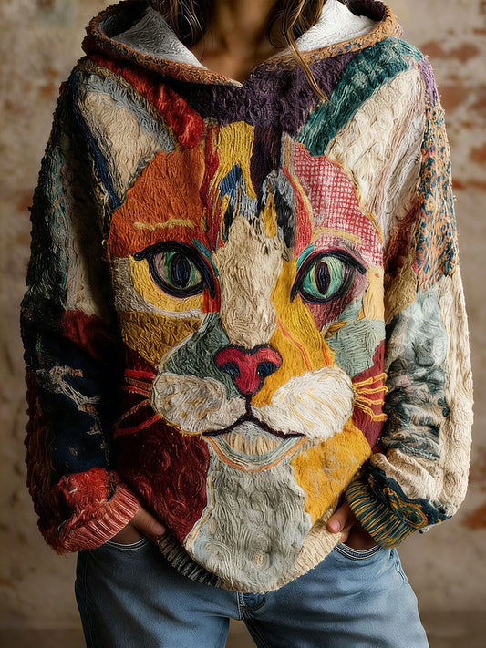 Women's Sudaderas con capucha Cat Art