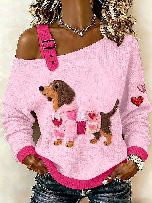 Top de punto inspirado en el día de San Valentín para mujer