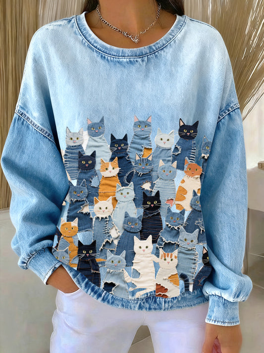Sudadera Denim Kitten para mujer