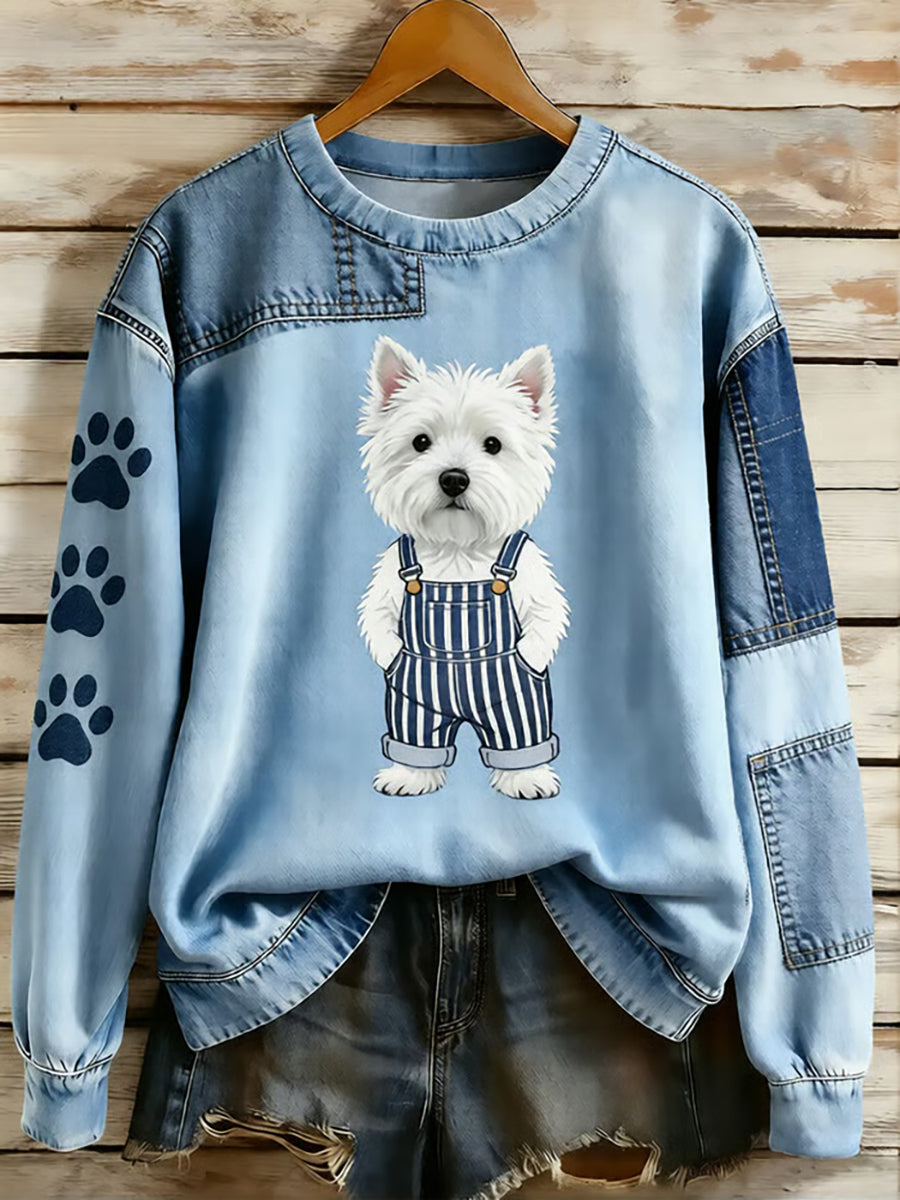Sudadera con estampado de perro Animal Lovers para mujer