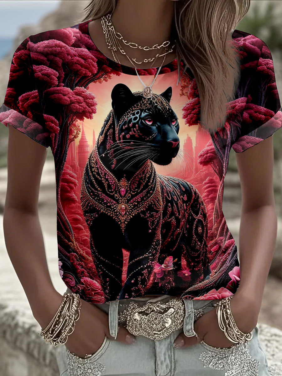 Camisetas con estampado de leopardo de mujer