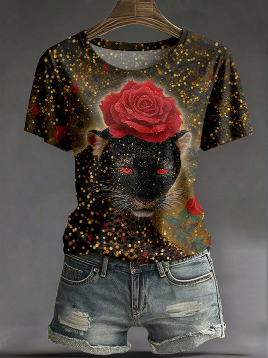 Camisetas con estampado de leopardo de mujer