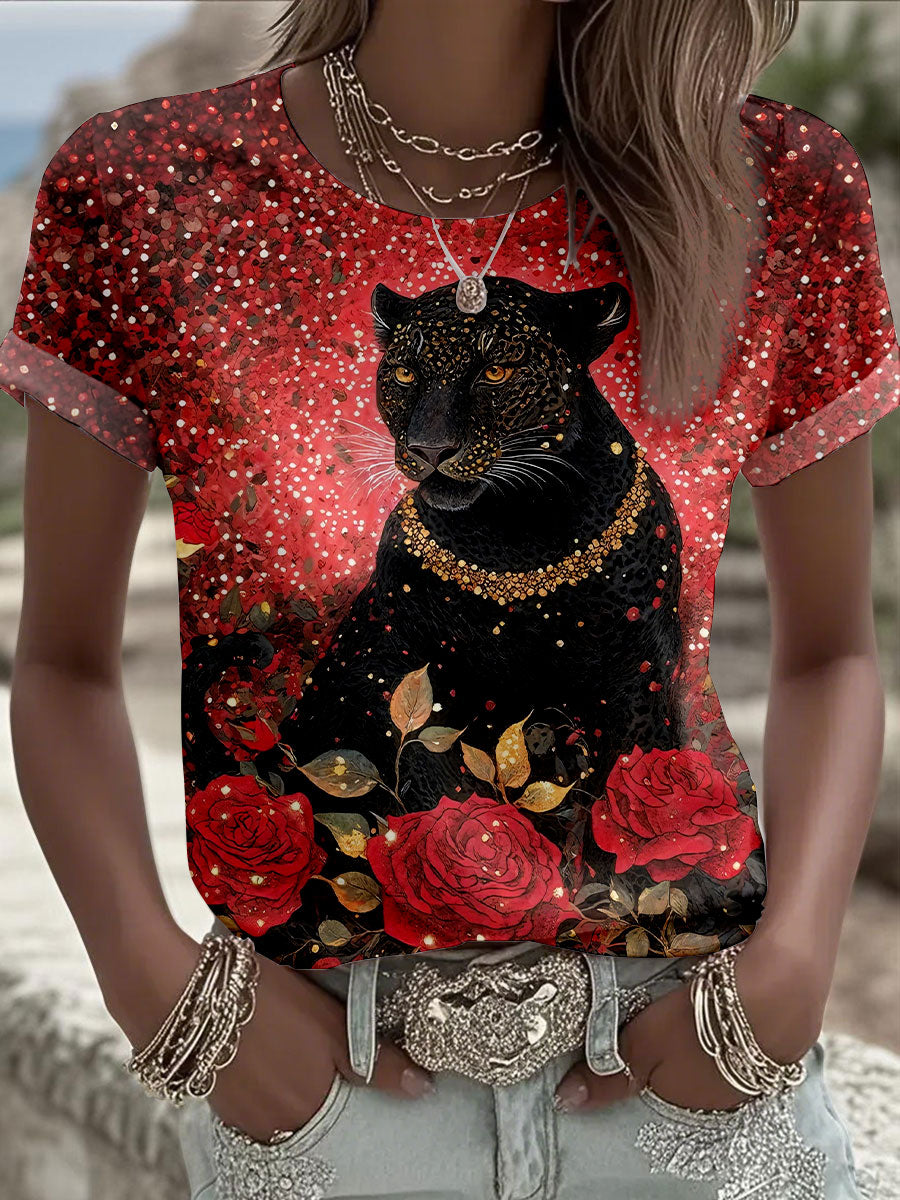 Camisetas con estampado de leopardo de mujer