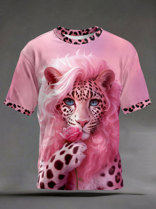 Camisetas con estampado de leopardo Rosa