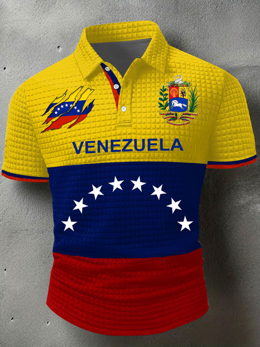 Camisa de manga corta con estampado Venezuela Libre para hombre