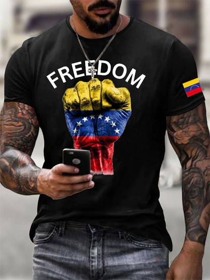 Camiseta de manga corta Venezuela Freedom para hombre