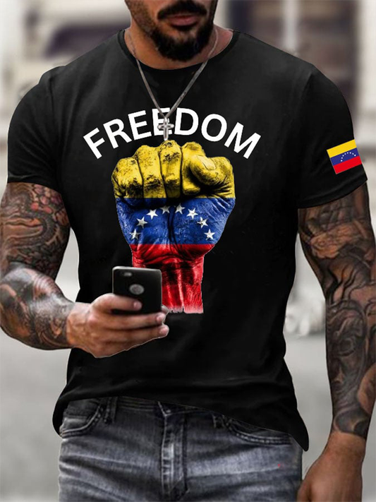 Camiseta de manga corta Venezuela Freedom para hombre