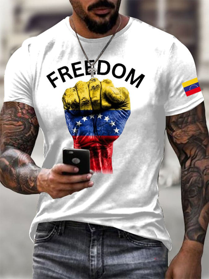 Camiseta de manga corta Venezuela Freedom para hombre
