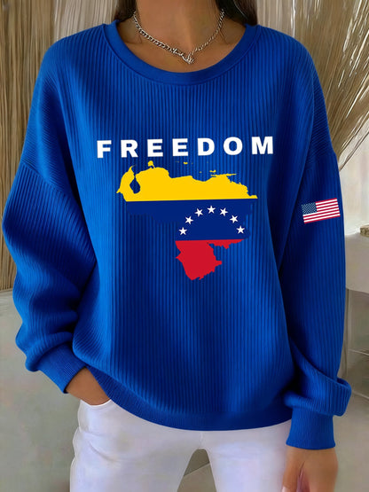 Sudadera estampada Freedom Venezuela para mujer