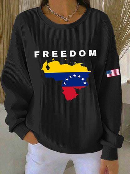 Sudadera estampada Freedom Venezuela para mujer