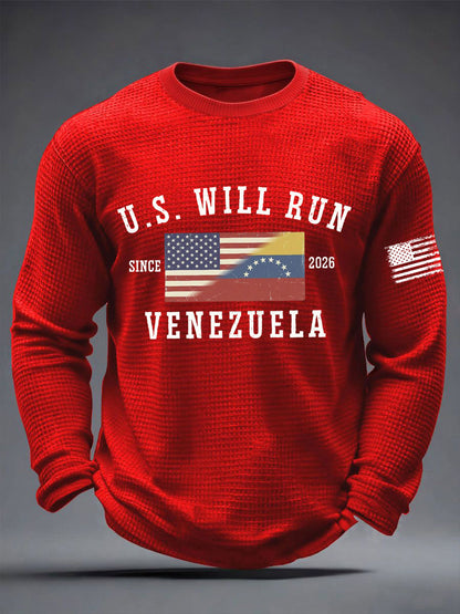 Estados Unidos correrá Venezuela desde 2026 Libertad Venezuela impreso camiseta de manga larga