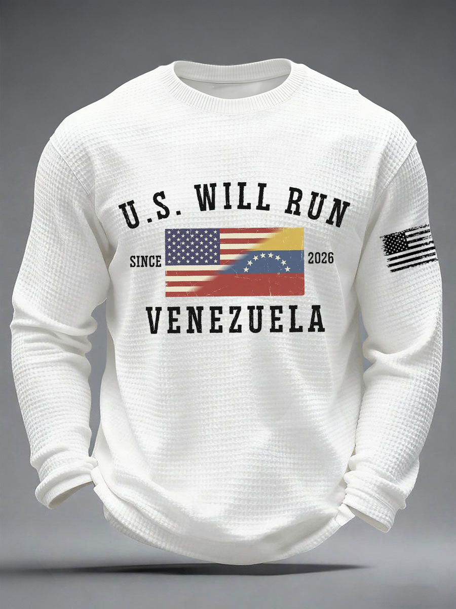 Estados Unidos correrá Venezuela desde 2026 Libertad Venezuela impreso camiseta de manga larga