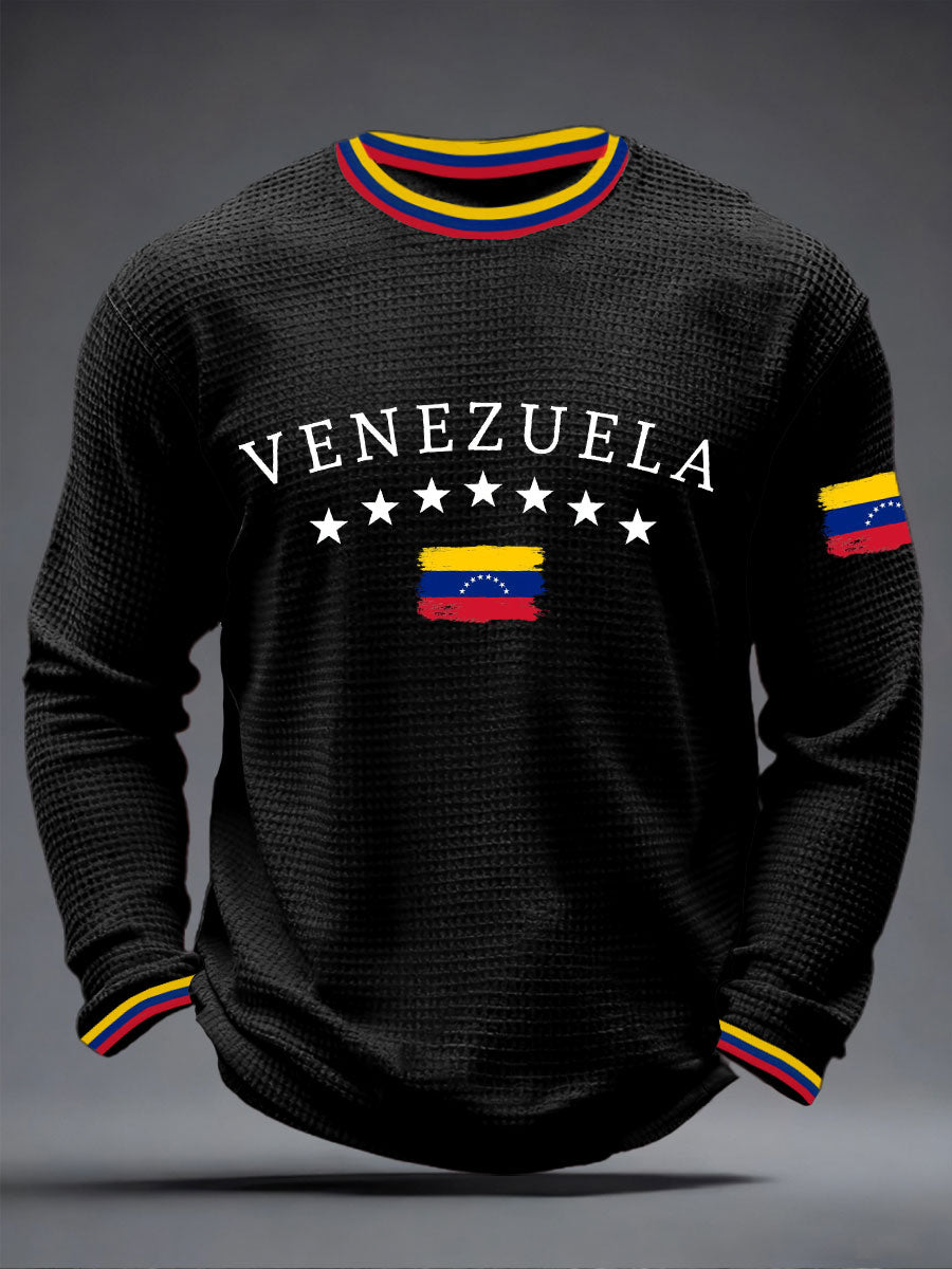 Camiseta casual con estampado venezolano para hombre