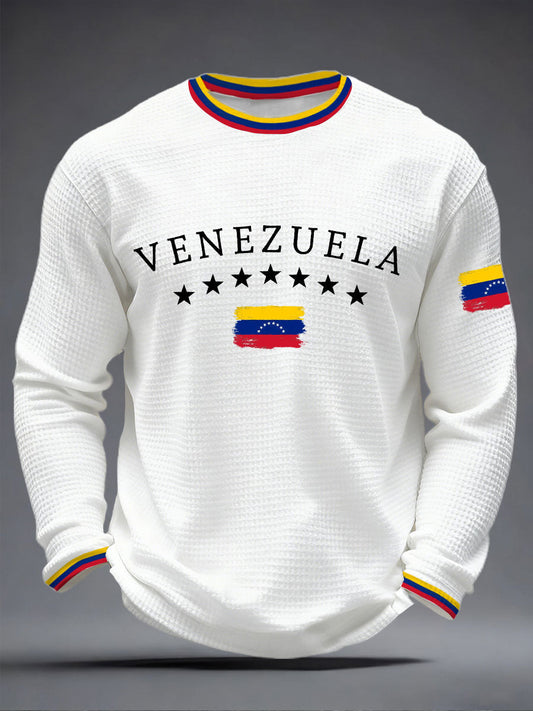 Camiseta casual con estampado venezolano para hombre