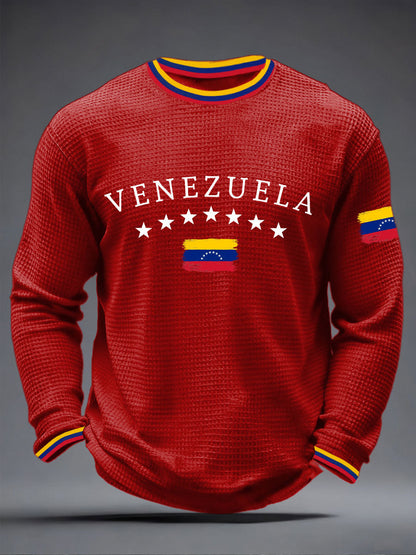 Camiseta casual con estampado venezolano para hombre