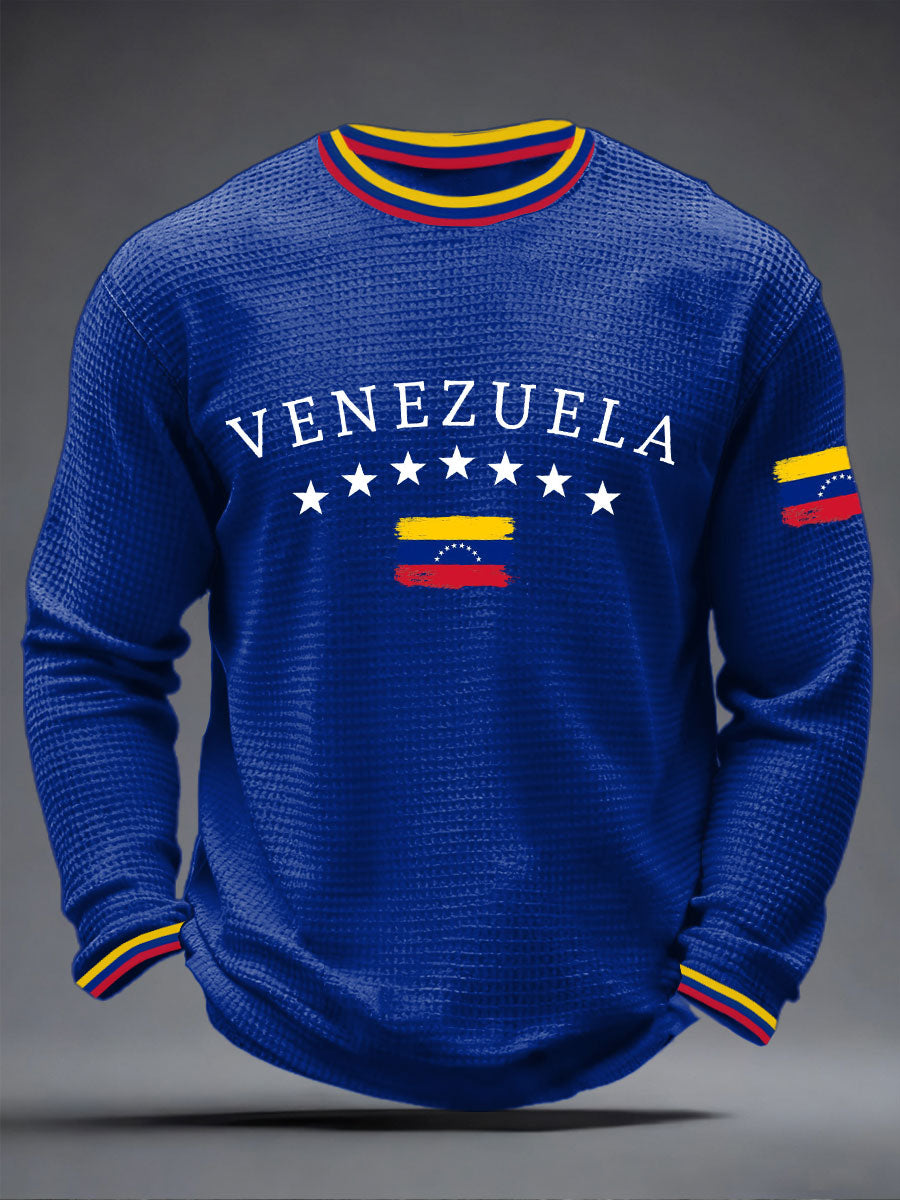 Camiseta casual con estampado venezolano para hombre
